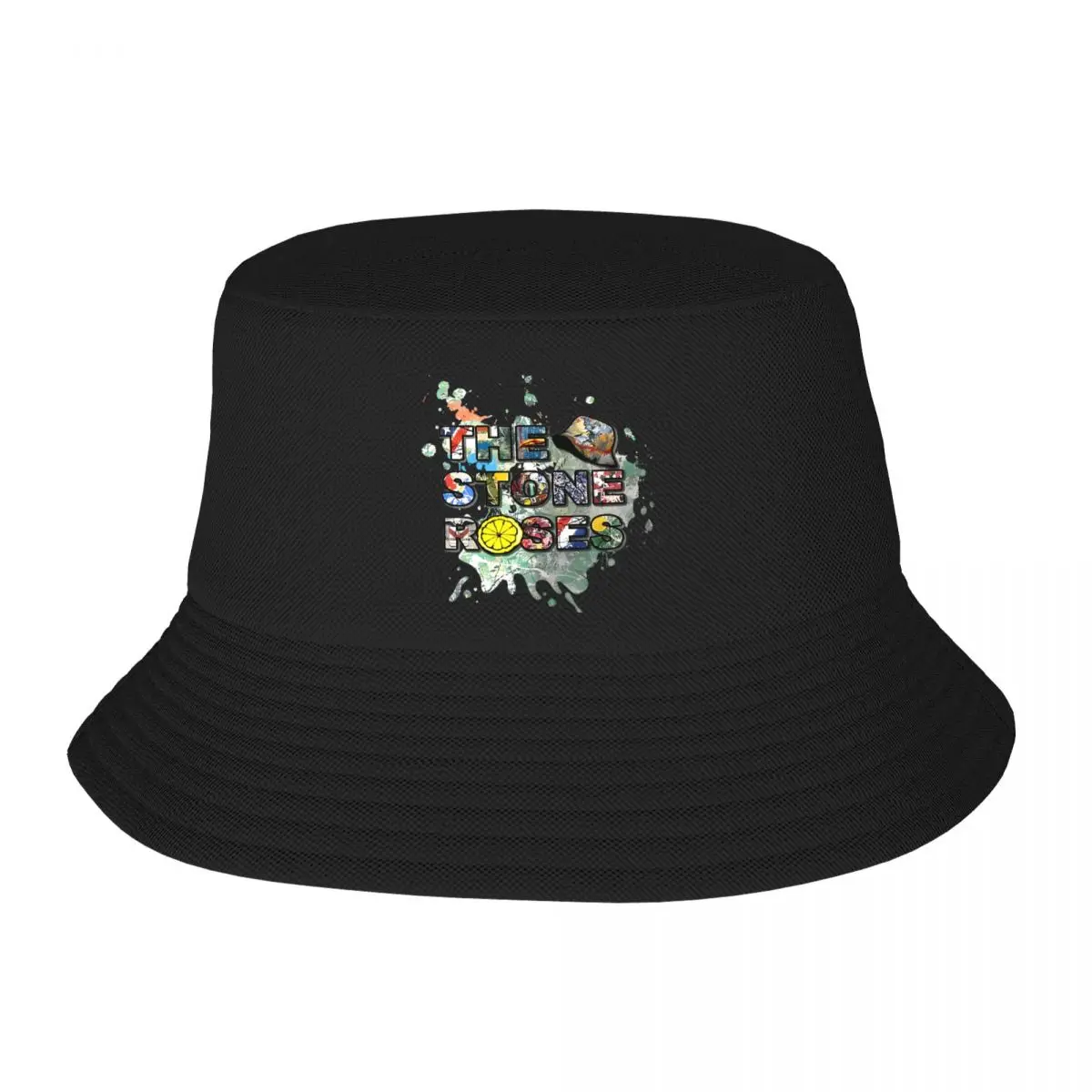 The Stone Roses Lemon Paint Splatter Madchester Bucket Hat for Woman Beach TSR Logo Sun Hats Streetwear Fishing Caps Bob Hat