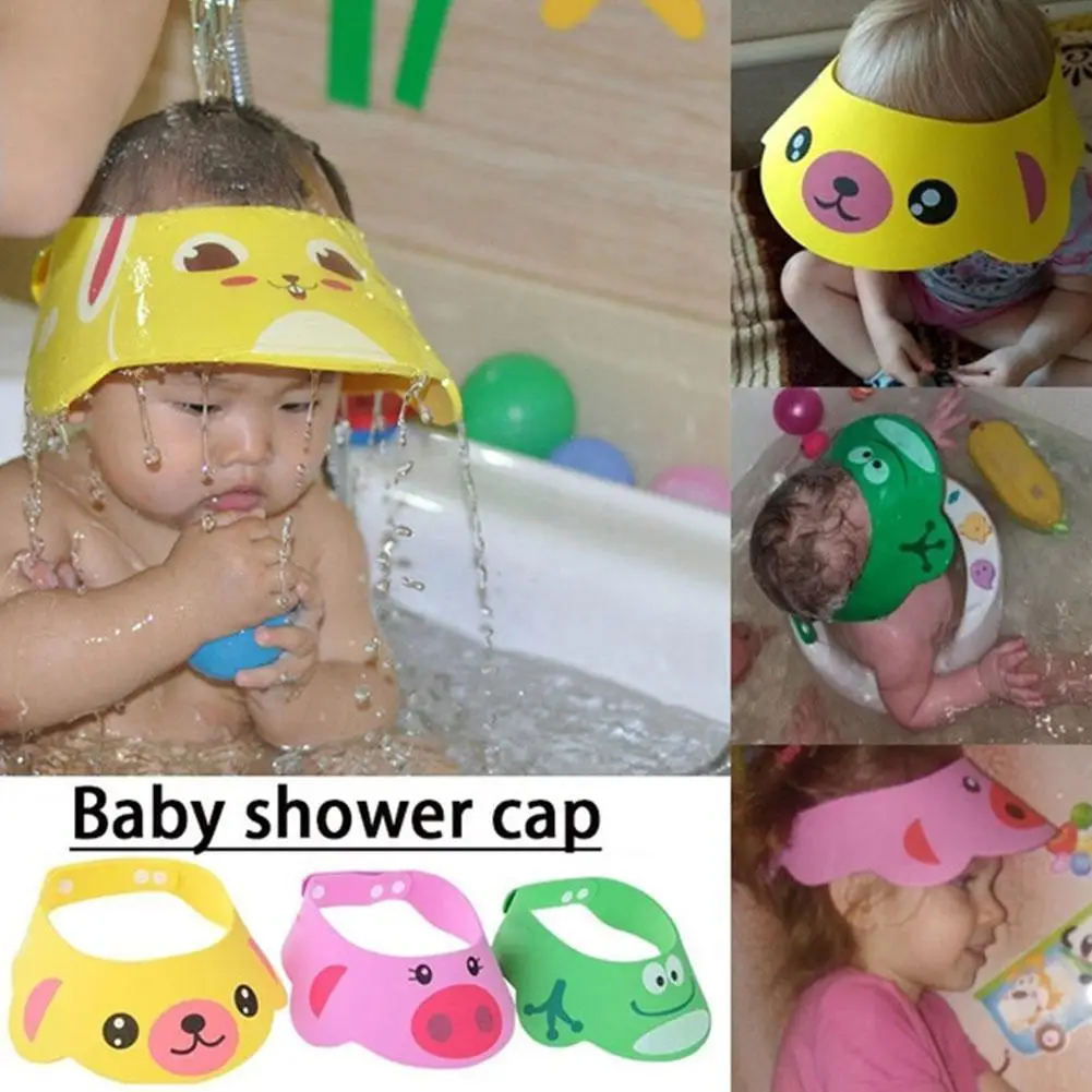 

3 Color Baby Shower Adjustable Hair Wash Hat For Kids Ear Protection Safe Children Shampoo Bathing Shower Protect Head Cove R0A6