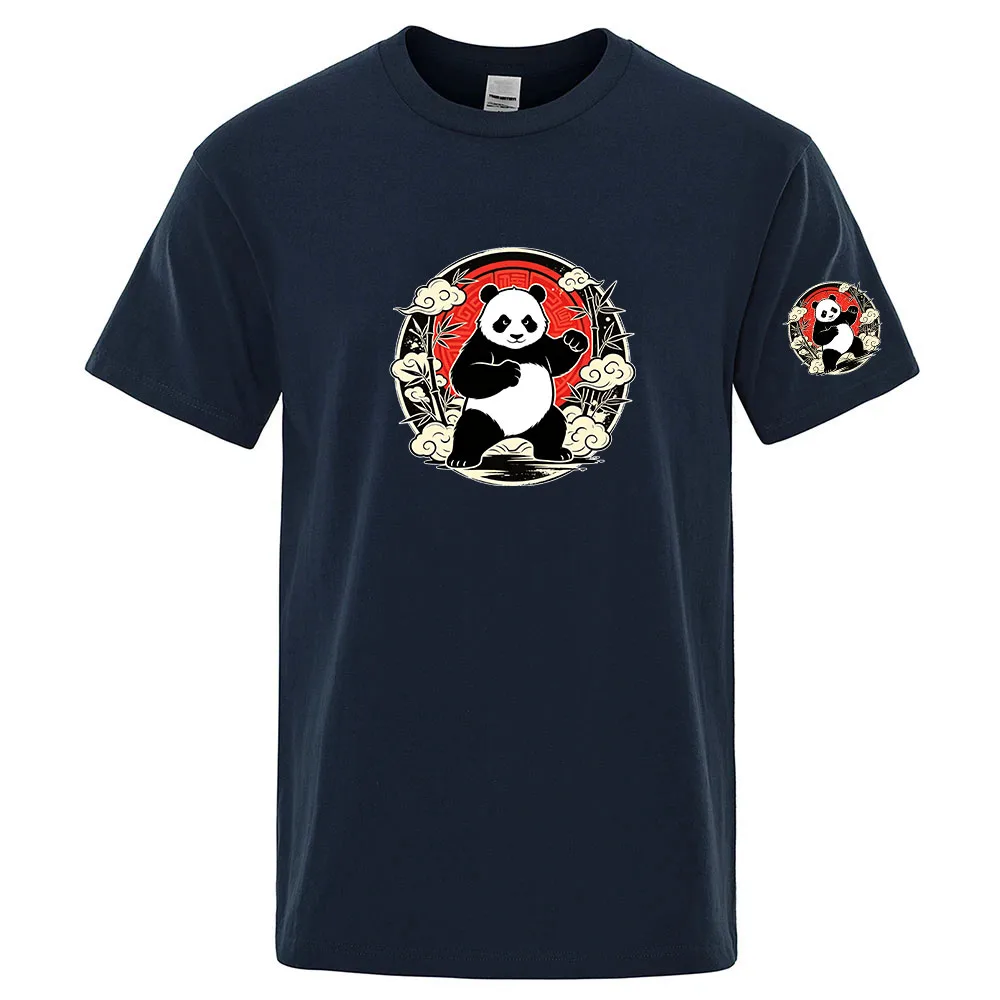 2026 Panda Logo Print Men's Daily Commute Bright Colors Eye-catching Simple Style T-shirt Absorb Sweat Quick-dry T-shirt