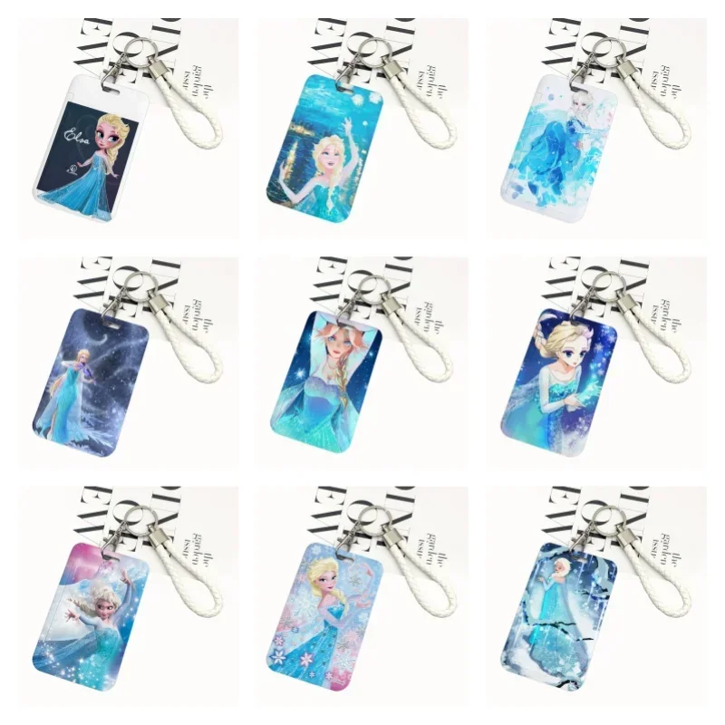 Cartoons Cute Kids Keychain Woven rope Keychain Office ID Card Pass Lanyard buckle Badge Card Holder 0407