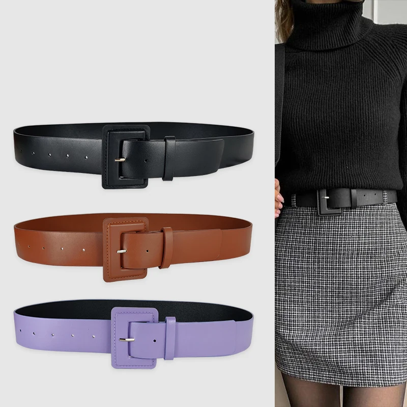 Plus Size Purple Belts For Women Waist Dress Black Corset Belt Female Jeans Red Waistband Brown Students 4cm Width Strap