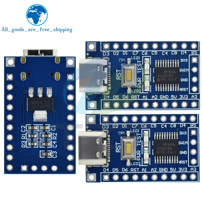 TZT STM8S003F3P6 STM8S103F3P6 Системная плата TYPE-C STM8S STM8 Макетная плата Минимальная основная плата для Arduino STM DIY KIT