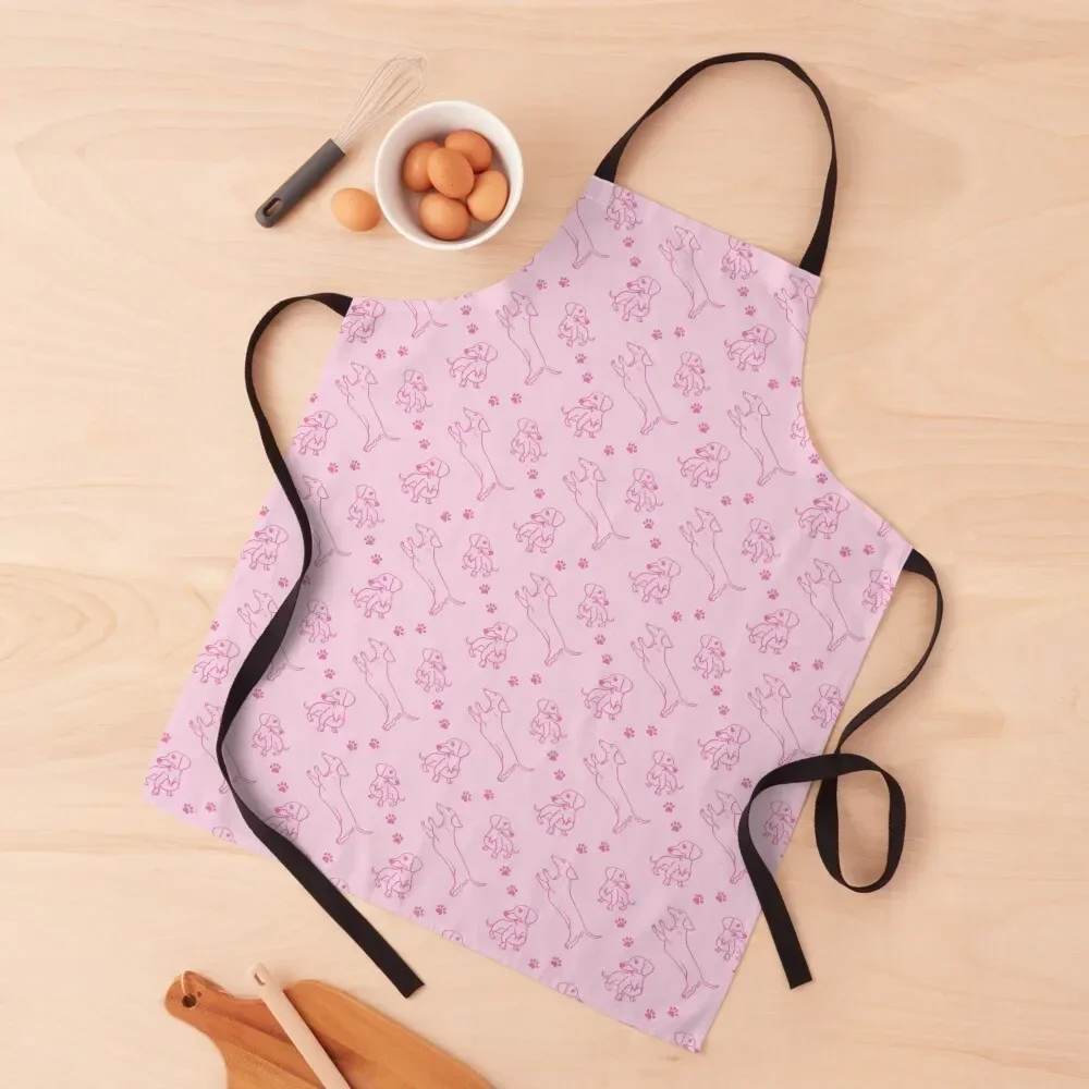 

Pink Daschund Apron with pockets Kitchen Supplies Idea Goods Kitchen Special Accessories useful gadgets for home Apron