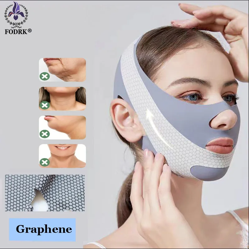 Beauty Face Care Facial Slimming Bandage V Mask Face Lifting Chin-up Anti Wrinkle Strap Band Sleeping Mask Graphene