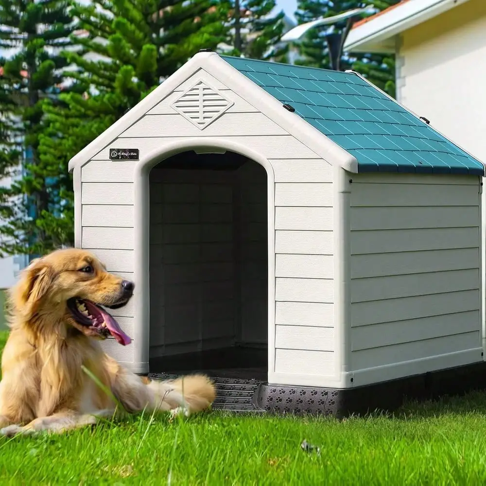 

Dog House Outdoor Indoor,Insulated Plastic Dog House For Small Medium Large Dogs,Durable Waterproof Dog House With Air Vents An
