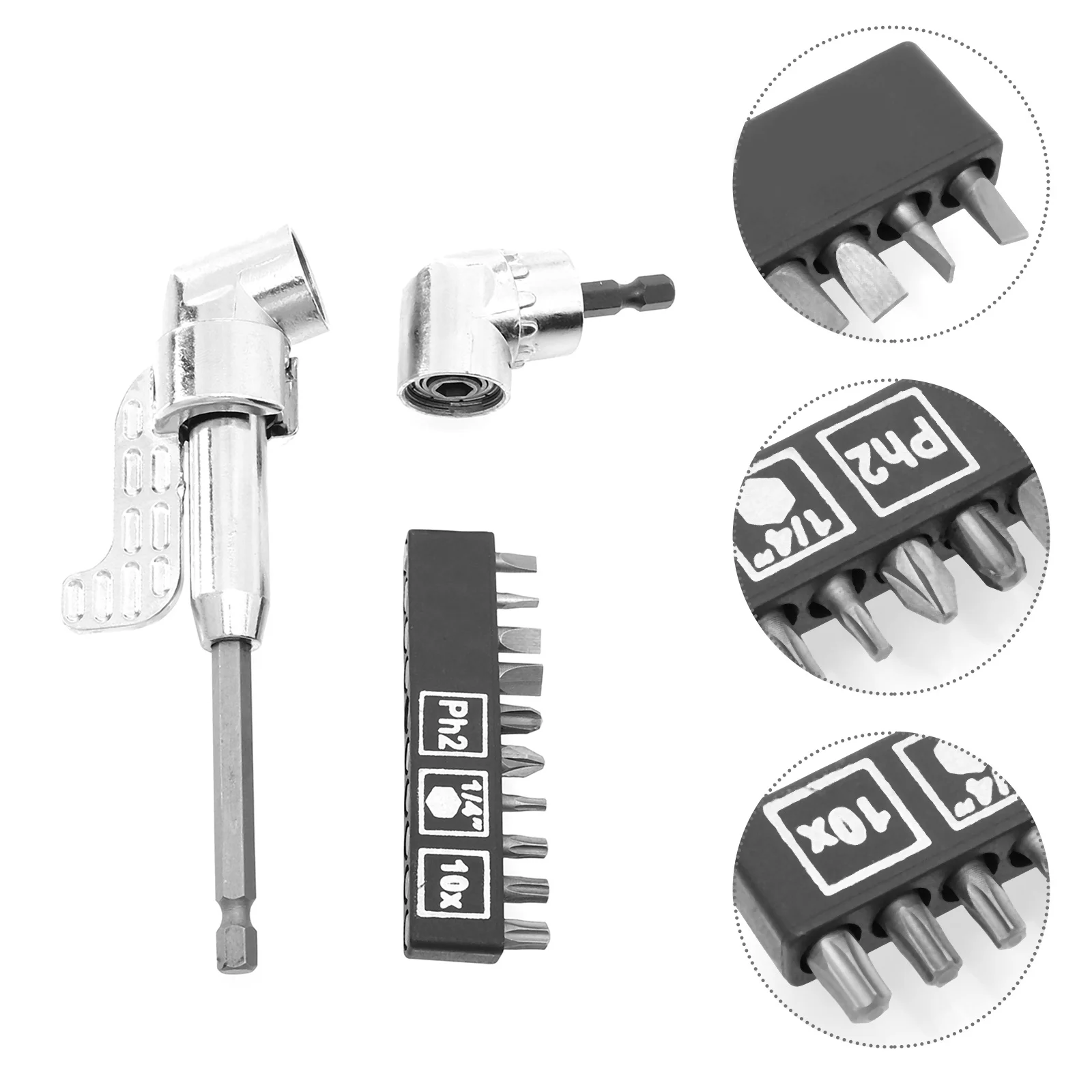 

1Set Electric Screwdriver Batch 105 Degree Right Angle Drill Attachment Extension Adapter Power Socket Tool Set