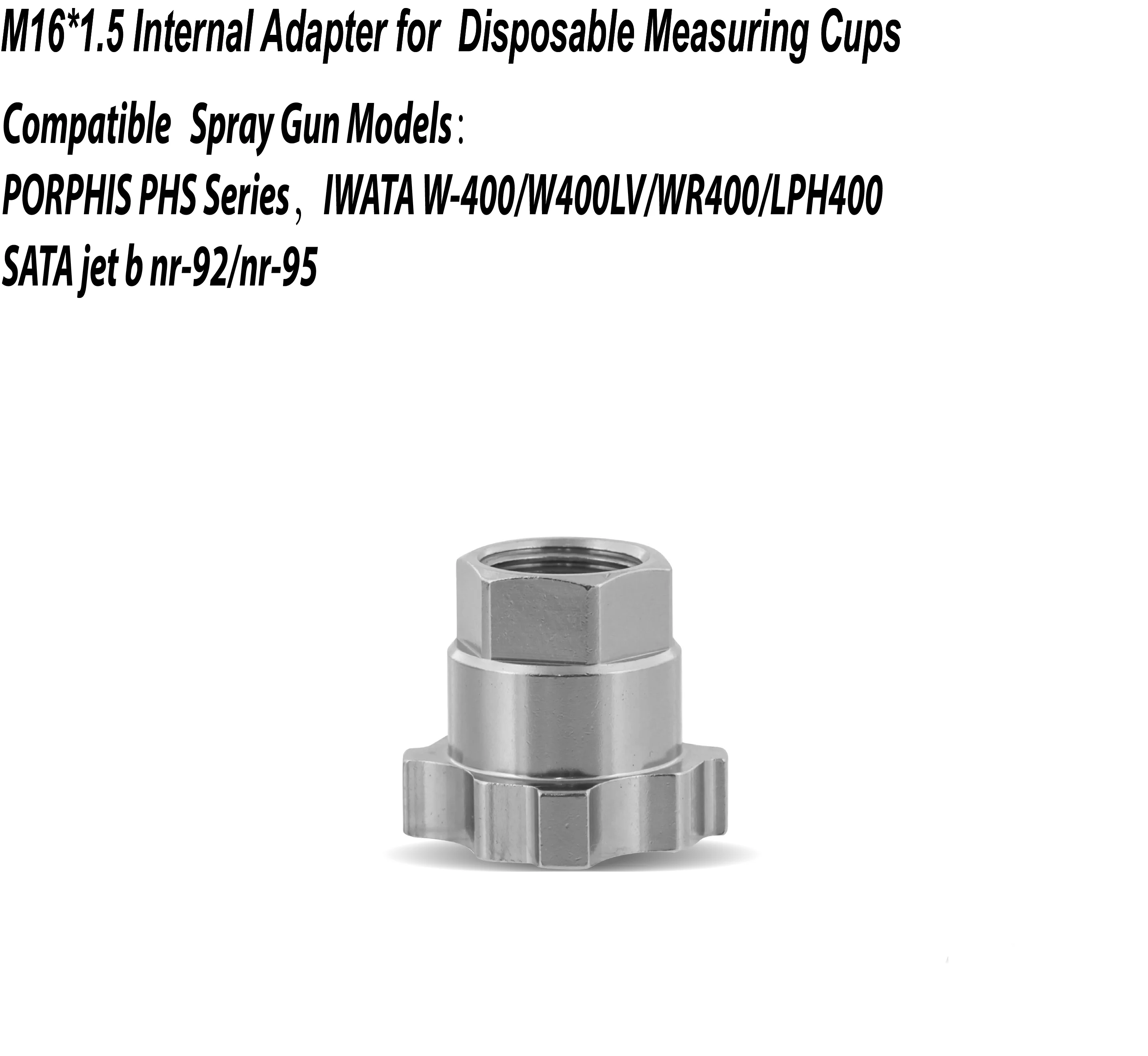 Paint Spray Gun Cup Adapter, Compatible with Various Spray Gun Models Aluminum Alloy Material Disposable Spray Gun Pot Connector