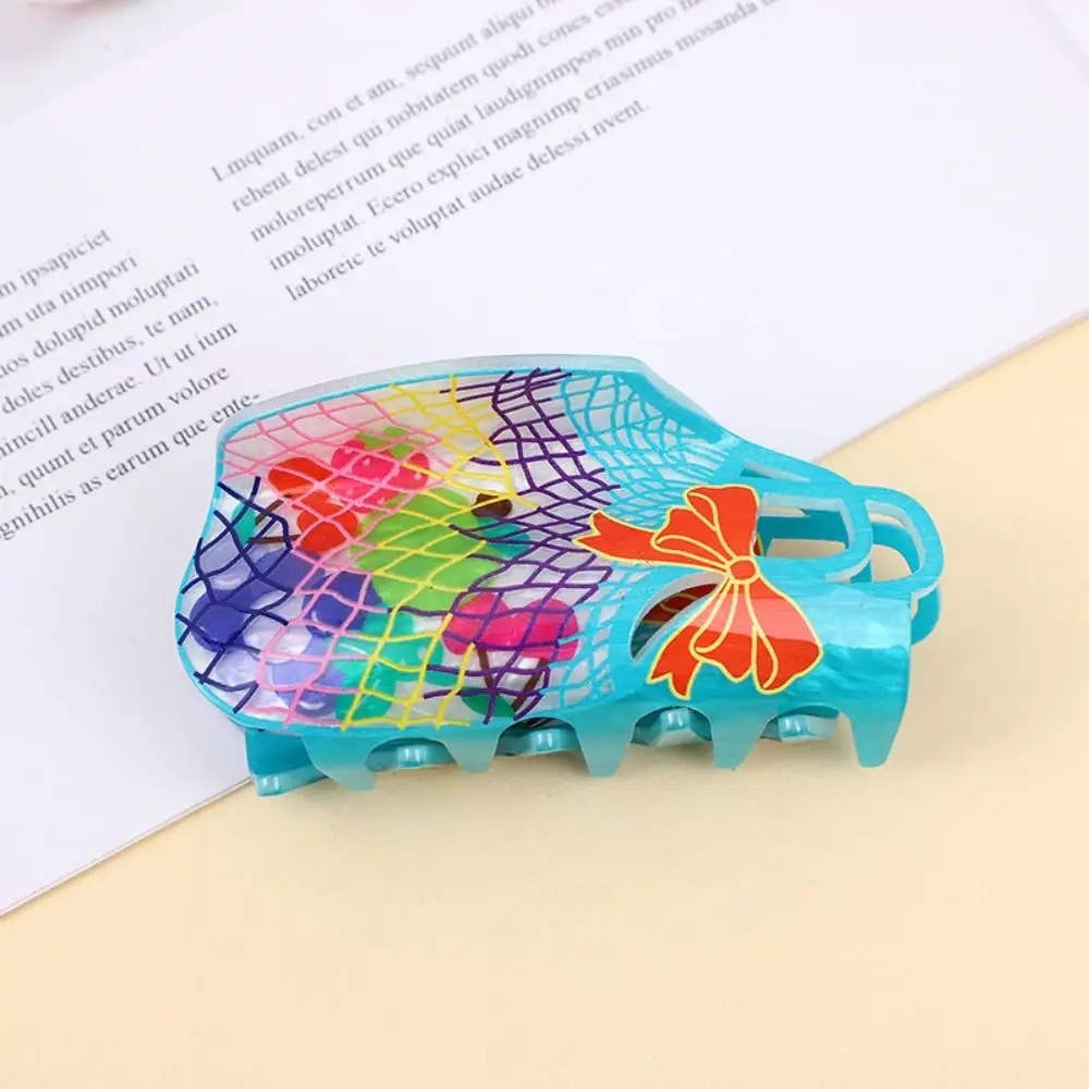 Cute Acrylic Flower Hair Claw Tomato Grape Fruit Hair Clip Geometry Hamburg Simulated Food Shark Clip Girls