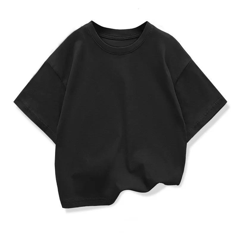 DE PEACH New Summer Toddler Baby Girls Boys Short Sleeve T-Shirt Children Casual Loose Tshirt Teens Kids Cotton Solid Tops Tees