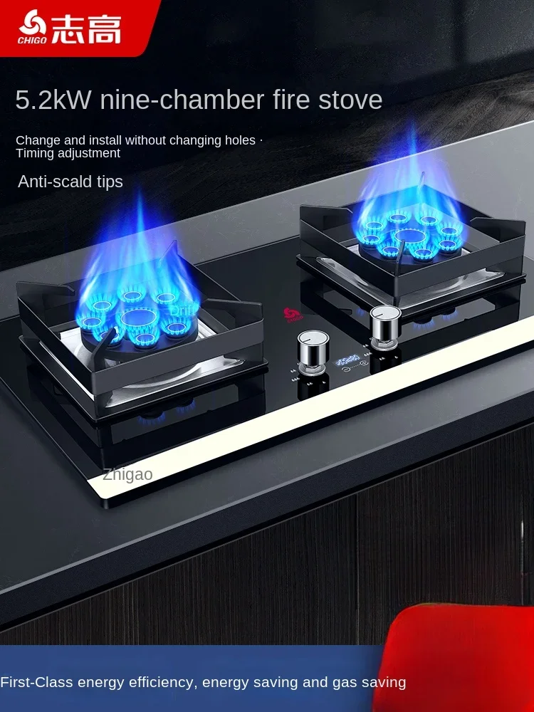 

Chigo Gas Stove Double Burner Built-in Natural Gas LPG Stove with Household Embedded Design