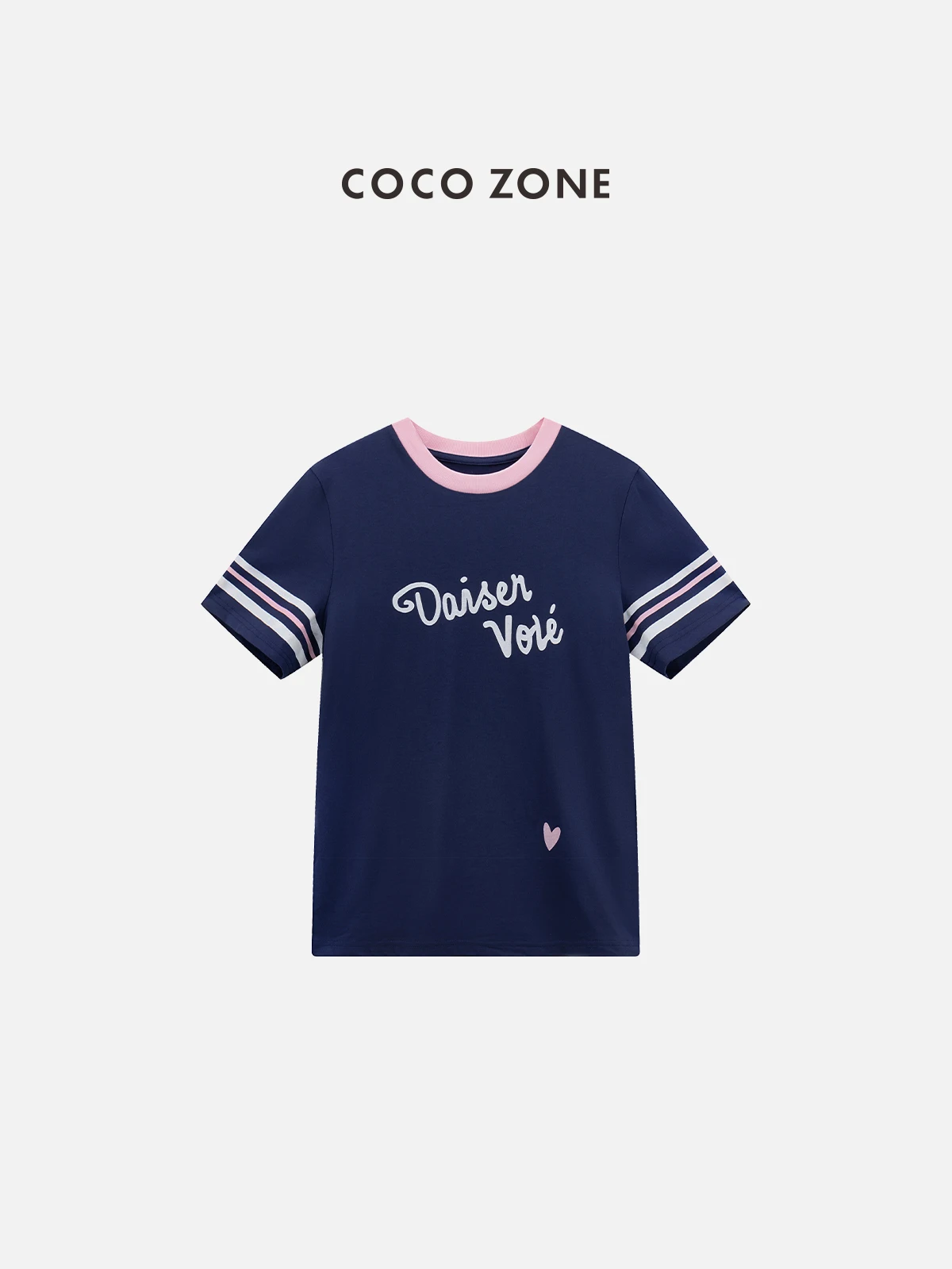 

Zone round Ne ort Sve T-irt Letter Print Color Blo Loose Top Casual Sle Cotton 00% Spring Faion T2026 New Arr...