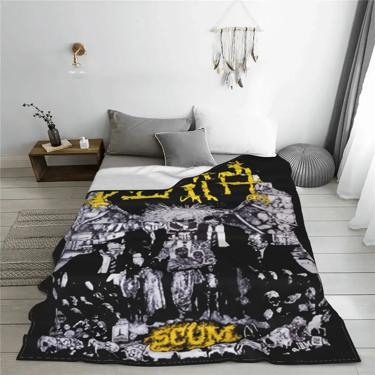 Napalm Death Black Metal Band Merch Blanket Fleece Bed Throw Blankets Relax Warm for Travel Pluszowa cienka kołdra