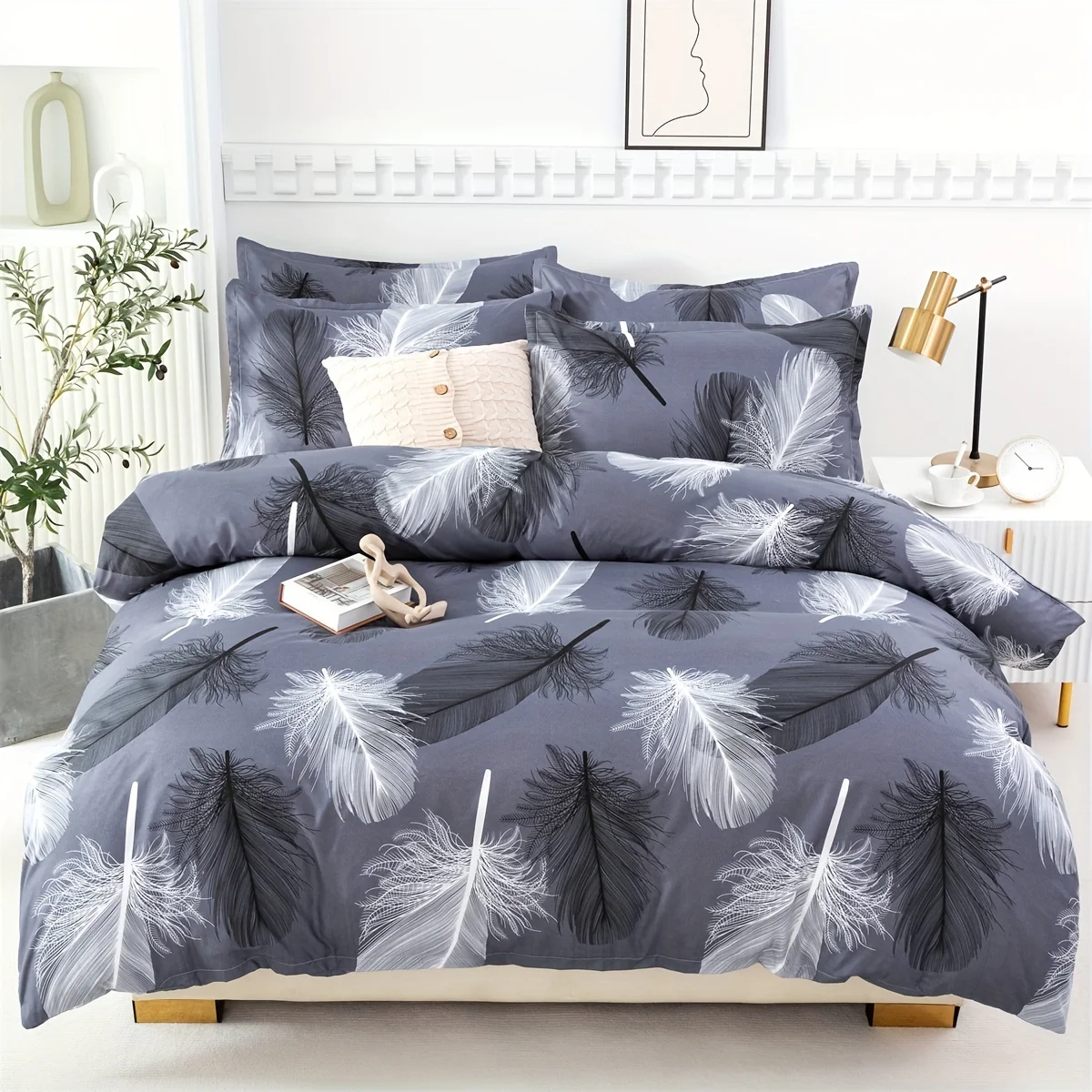 

Cotton Breathable Duvet Cover Set Twin Full Queen Size.King Size Zipper Closure For Teen Boys Girls Bedroom Decor Summer