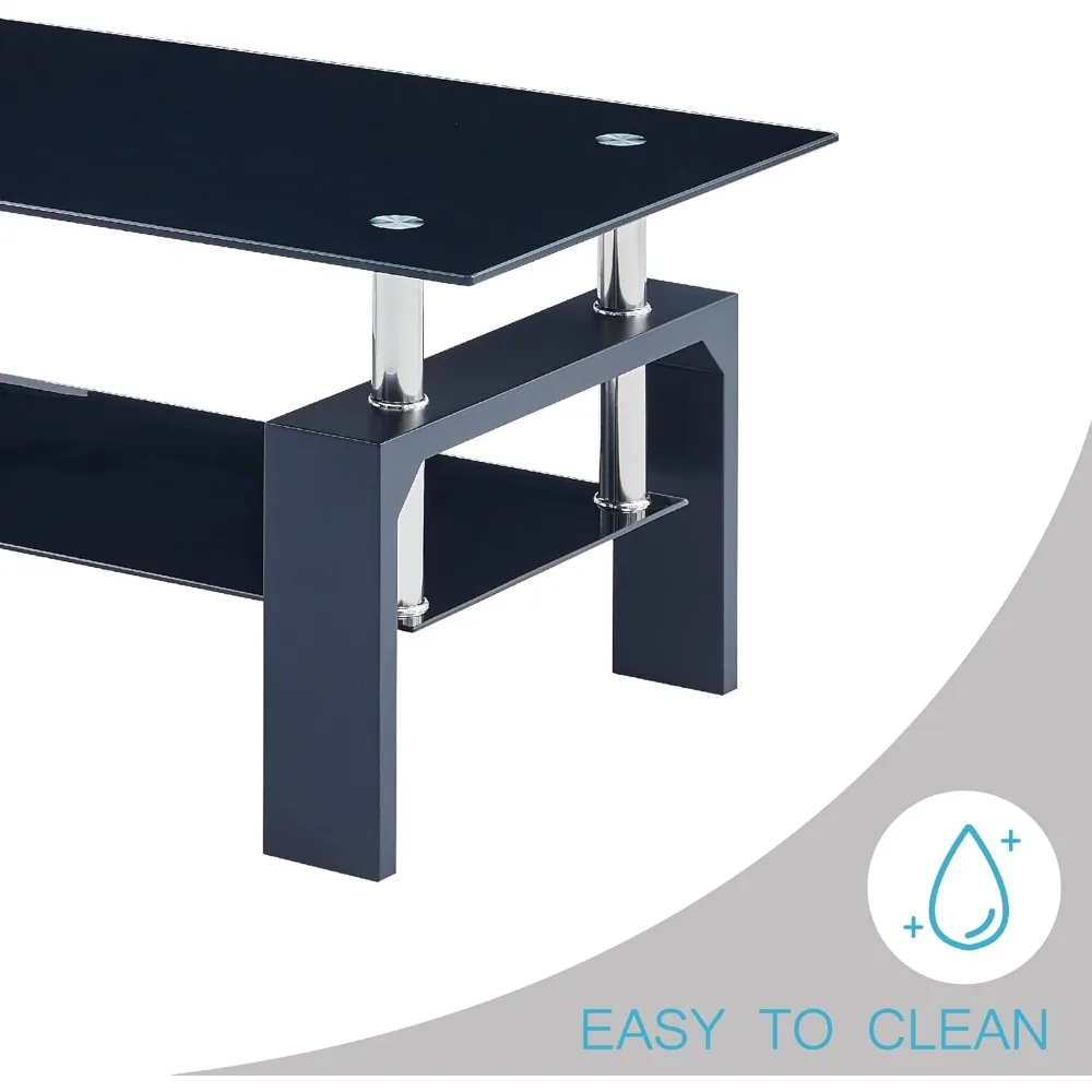 โต๊ะกาแฟทรงสี่เหลี่ยมทันสมัยพร้อมขาไม้ เหมาะสำหรับห้องนั่งเล่นและพื้นที่รอคอย ท็อปกระจก เหมาะสำหรับสไตล์ร่วมสมัย