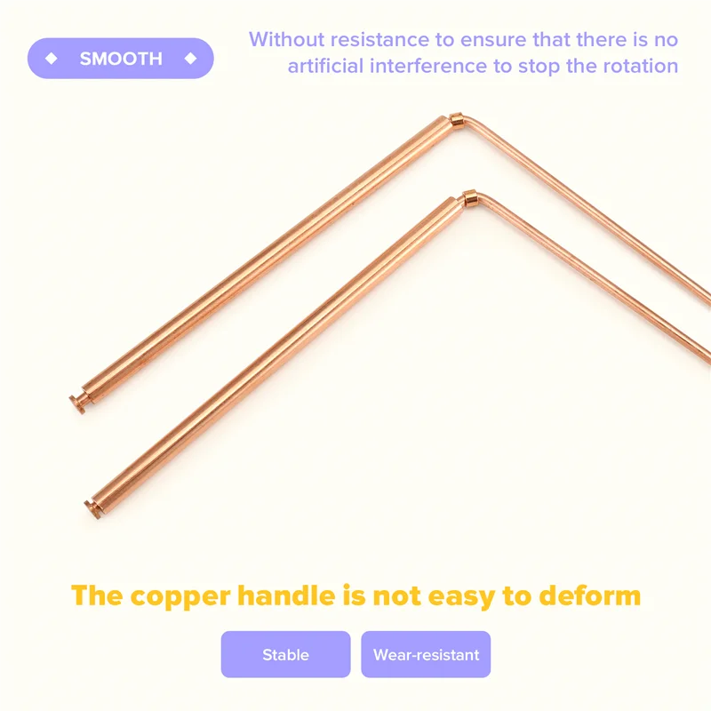 SUNRI-2Pcs مجموعة قضبان التغطيس النحاسية قضبان العرافة الروحية قضيب نحاسي مرن مجموعة قضبان الروح مع قلادة البندول #2