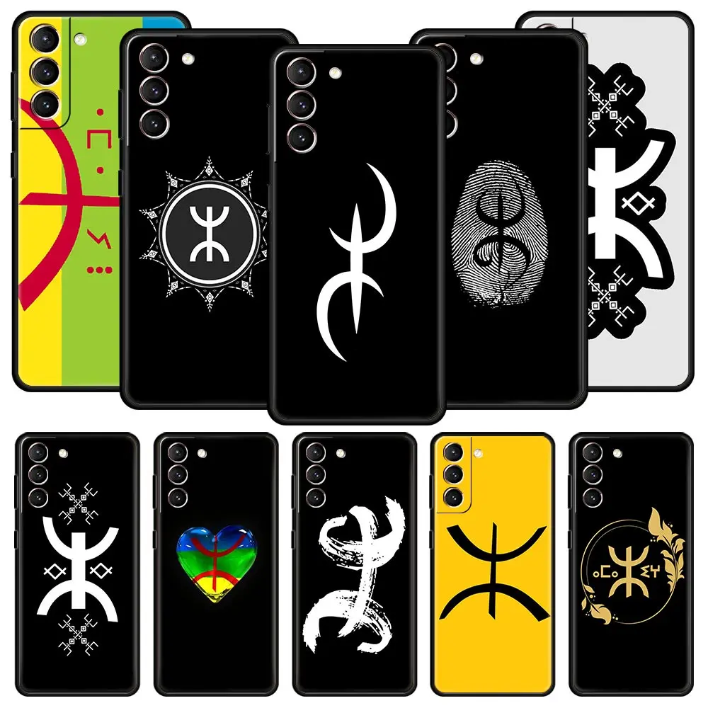 Amazigh Berber Flag Phone Case For Samsung Galaxy S24 S23 S22 S20 Ultra S21 FE 5G S10 S9 Plus S10E S8 Soft Silicone Cover