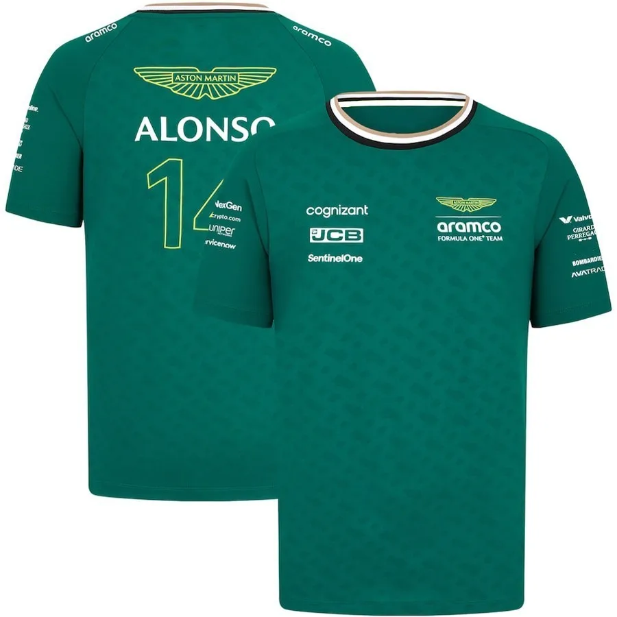 Formula1 Team Racing 2024 New Green Summer Men\'s Breathable T-Shirt Outdoor Sports Team Casual Short Sleeves T Shirt For Men