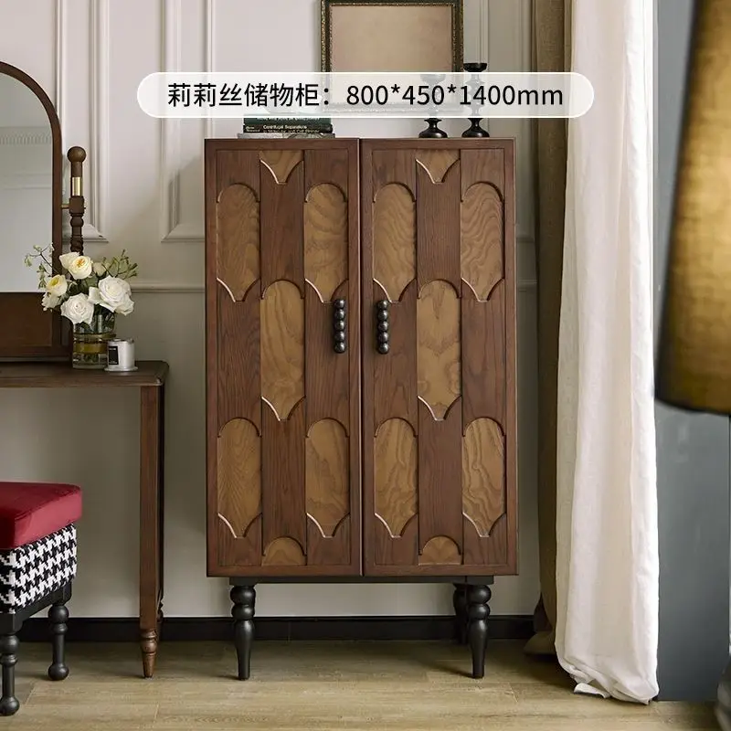 French retro solid wood dining side antique tea cabinet kitchen, which makes a little different pattern
