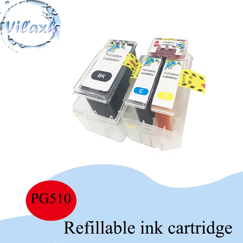 

Vilaxh Refilled Dye Ink PG510 CL511 PG-510 CL-511 Чернильный картридж для Canon PIXMA IP2700 IP2780 IP2880 MP240 250 260 270 280 480