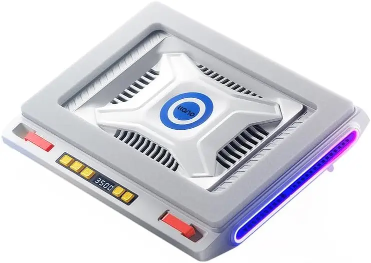

V10 Gaming Laptop Cooler with RGB, 4.72 Inch Turbo Fan, Adjustable Stand for 13-17.3 Inch Laptops, USB Ports in White