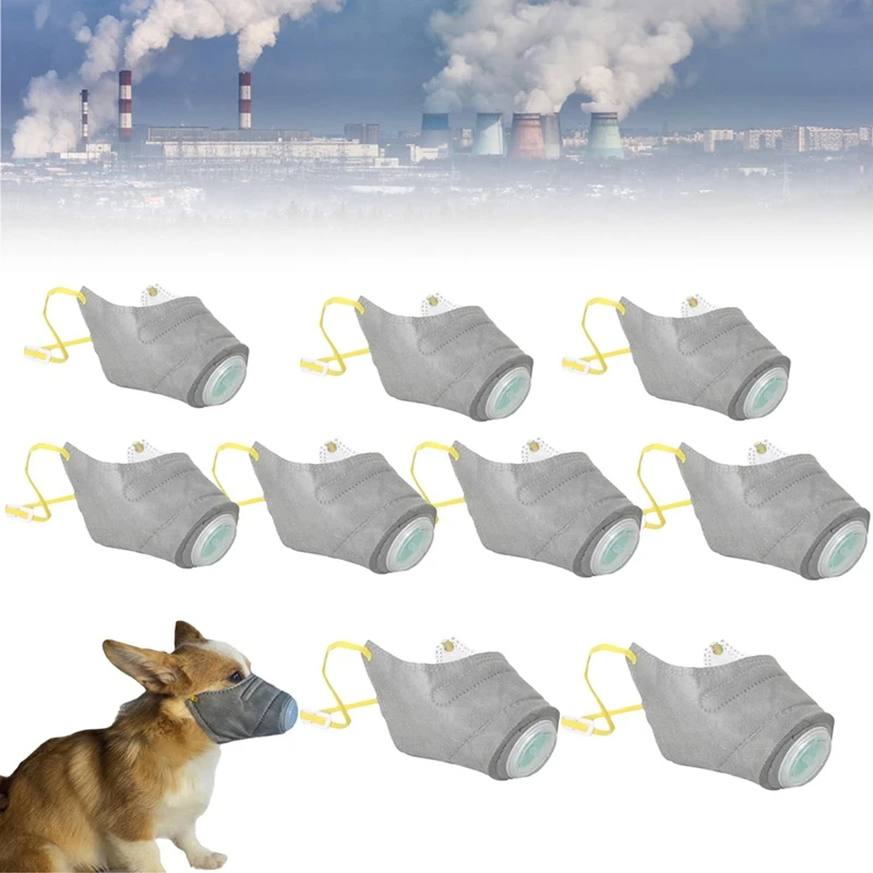 AFOURT-Wiederverwendbare, mehrfach schützende Hunde-Atemschutzmaske gegen Nebel, Staub und passivem Rauch – Detail 9