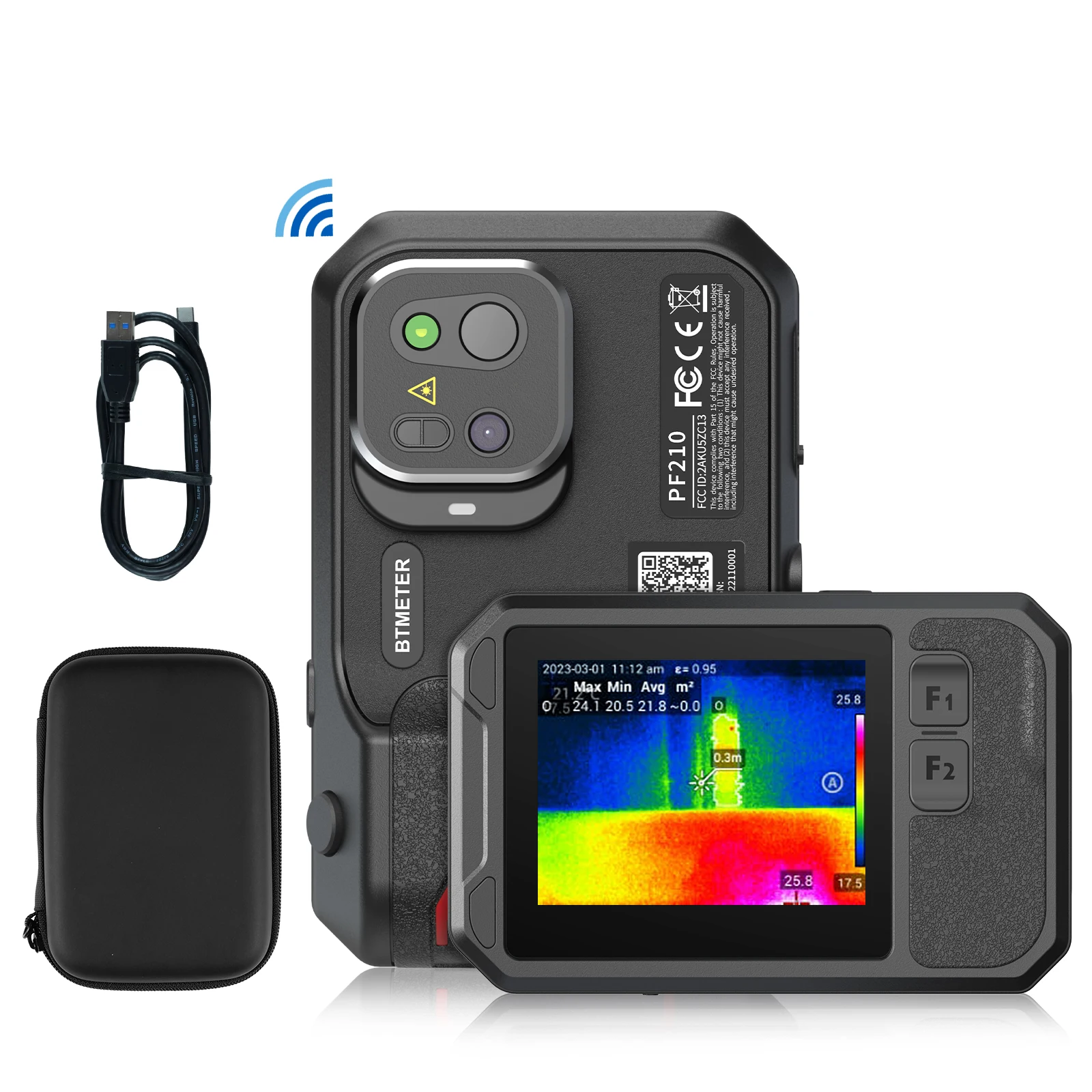 

Rechargeable Thermal Imaging Camera, 256*192 IR Resolution Infrared Camera 5 Megapixel Visual Camera, -20~150℃ Thermal Imager
