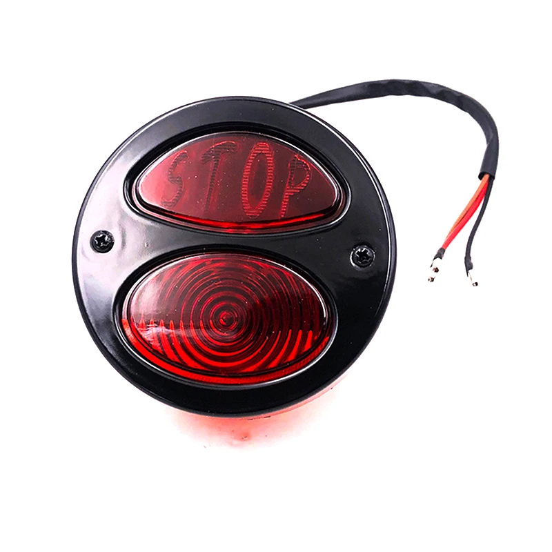 Motorcycle Black ABS Retro Rear Brake Tail Stop Light License Light Universal for Harley Bobber Chopper Yamaha Suzuki Cafe Racer