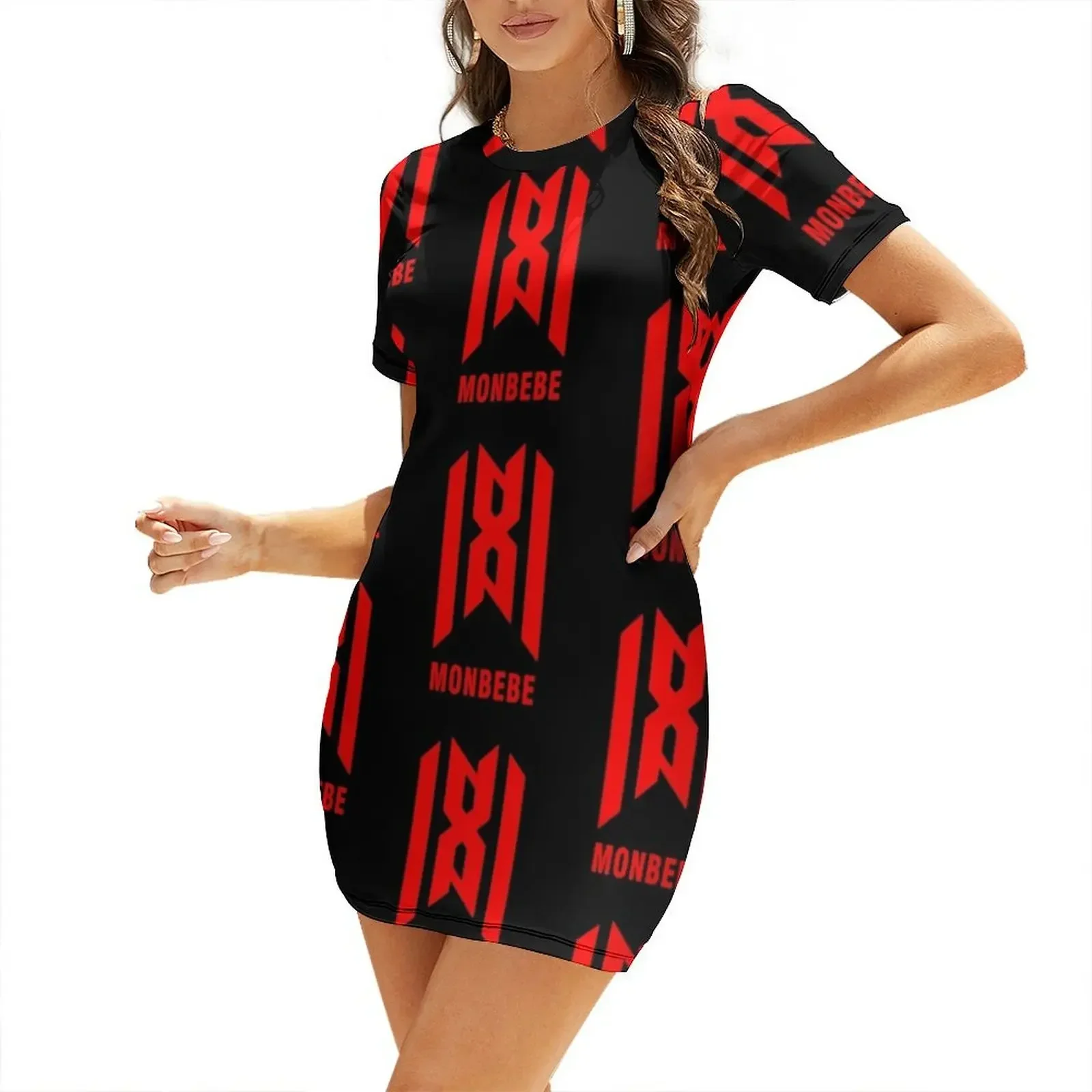 Copia de Copia de MONSTA X NEW LOGO Vestido de manga corta, vestidos de cóctel, ropa de mujer