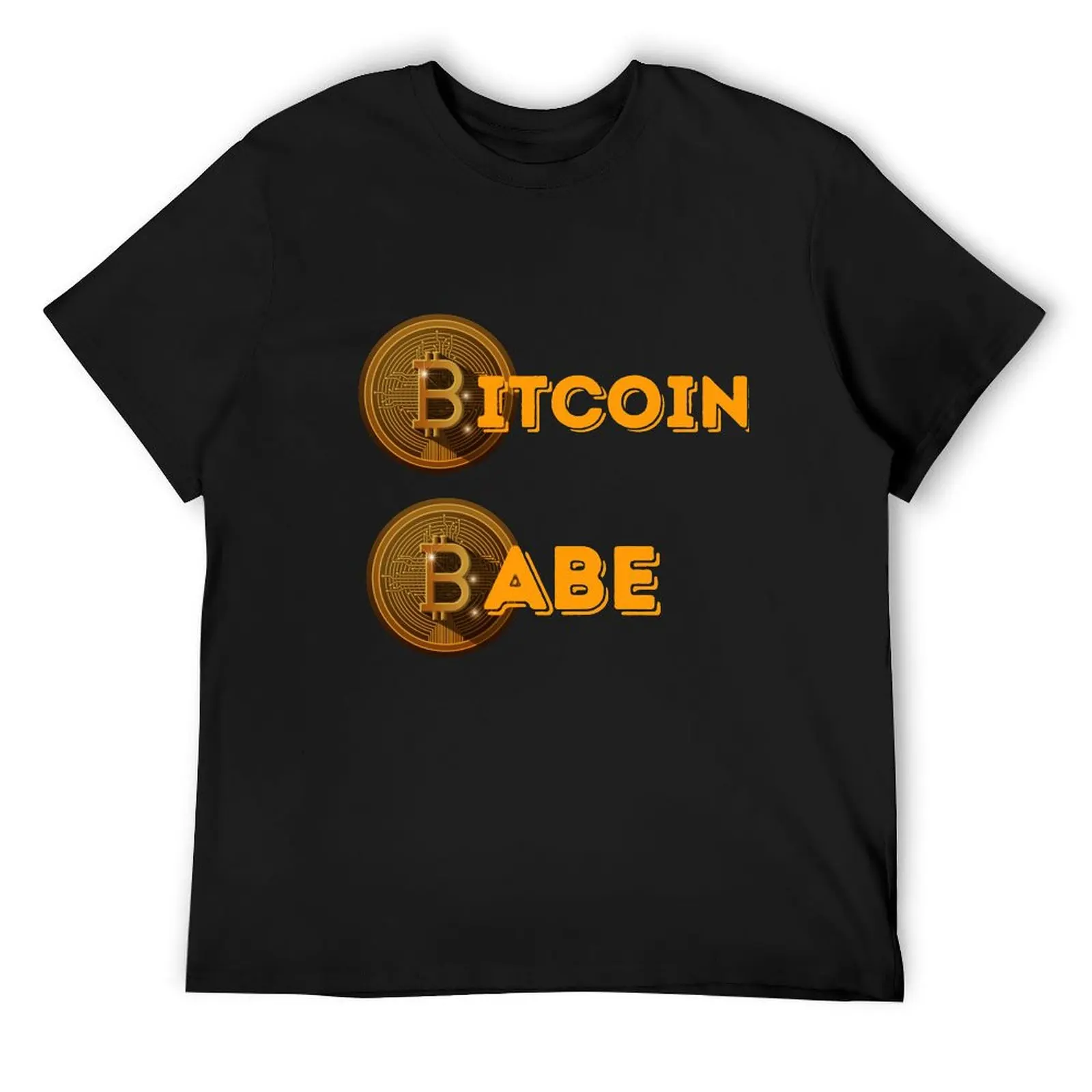 

Bitcoin Babe-Black Background T-Shirt quick-drying tops tees man clothes shirts men graphic