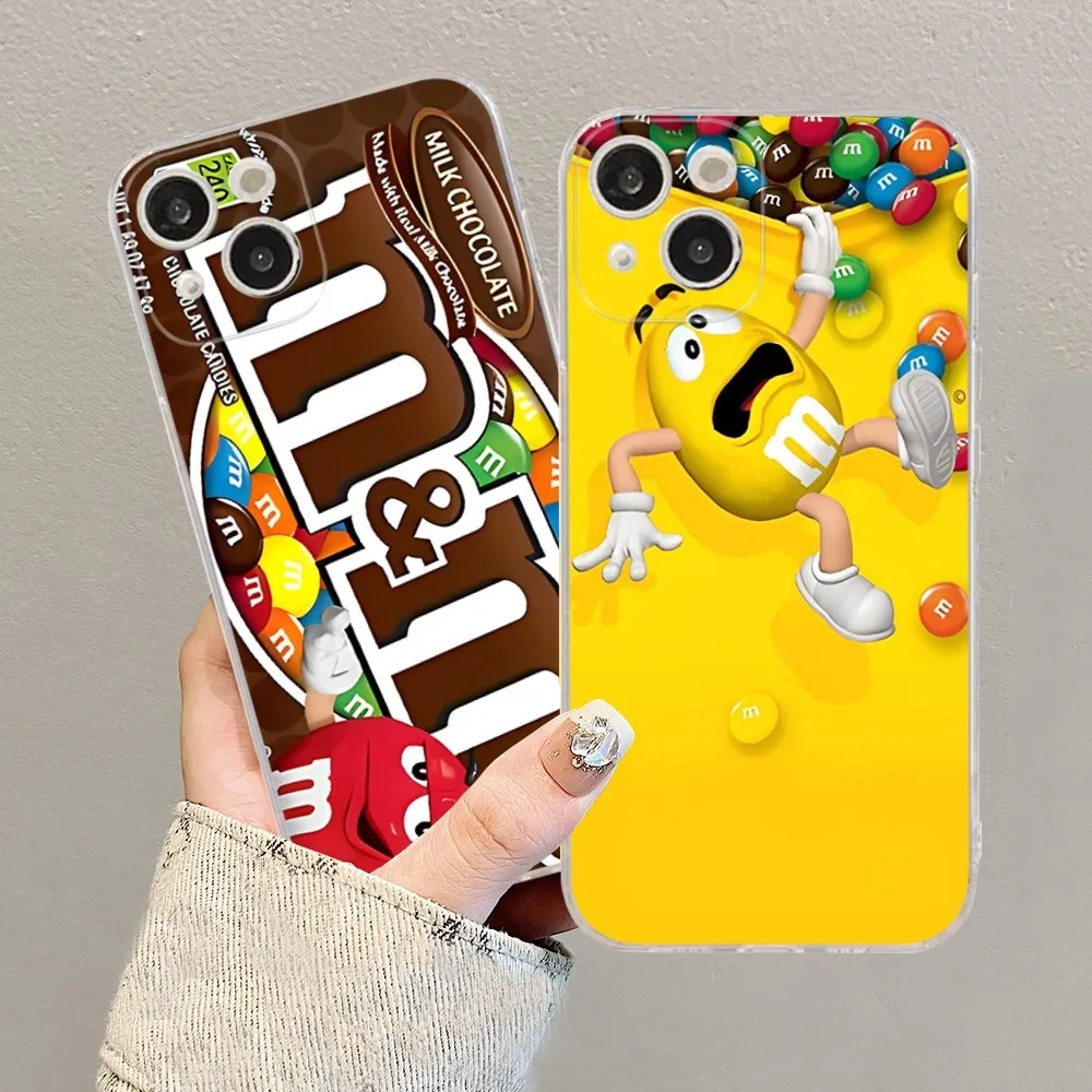 Chocolate Beans Phone Case For iPhone 15 14 13 12 Mini 11 Pro XS Max X XR SE 6 7 8 Plus Soft Silicone Cover