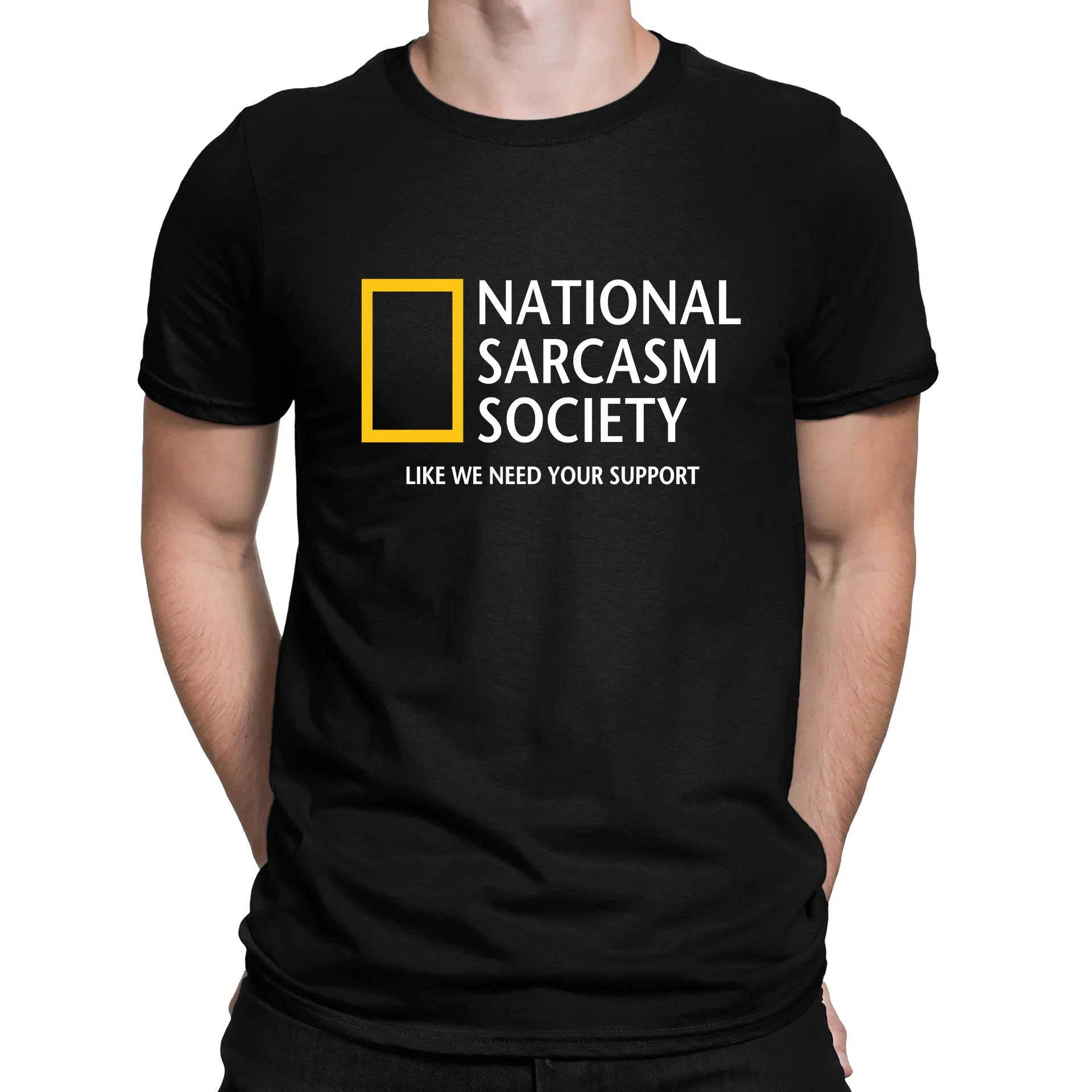 

Забавная футболка National Sarcasm Society Geographic Parody, уличная одежда в стиле ретро, высококачественная мужская футболка с круглым вырезом и короткими рукавами