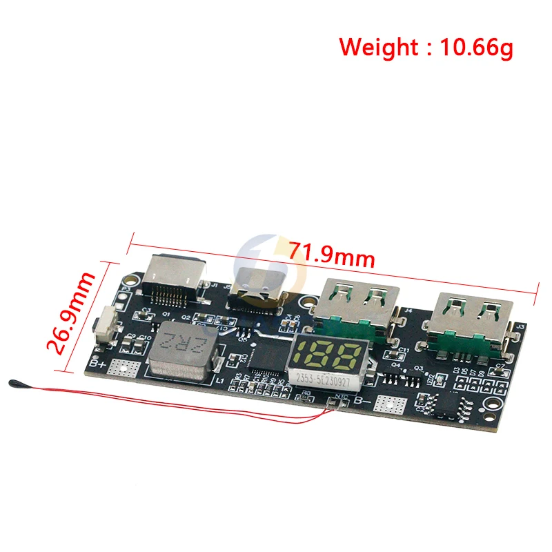 QC4.0 QC3.0 LED Dual USB 5V 4.5A 22.5W Micro/Type-C USB Mobile Power Bank 18650 Charging Module Temperature / Circuit Protection