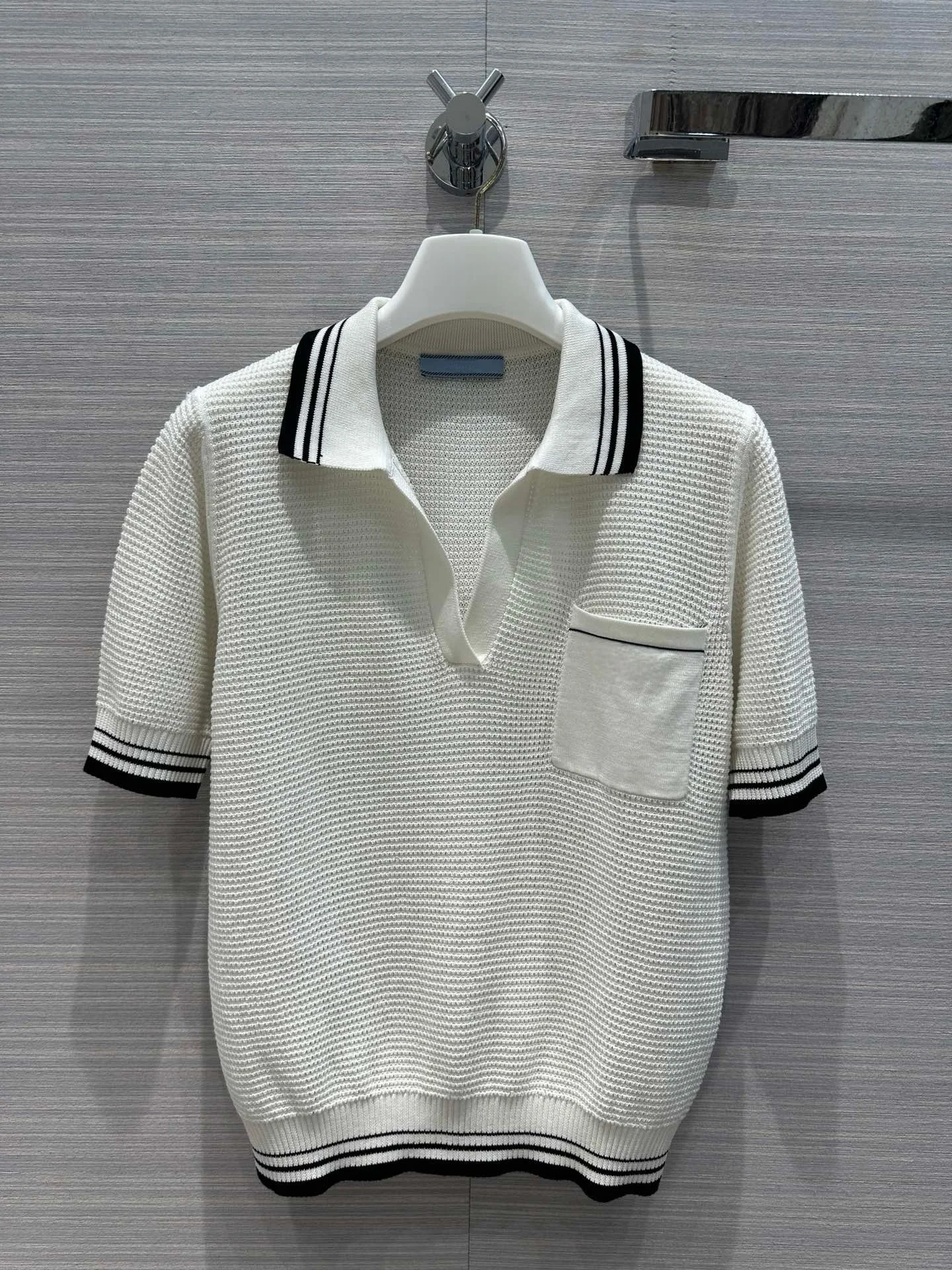 

2024 Spring/Summer New Product Classic Short sleeved High Quality Polo Neck Knitted Top