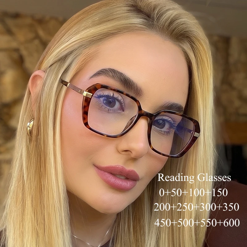 Retro Square Myopia Glasses Frame For Women Red Oversized Presbyopia Eyeglasses Female Prescription Custom Reading Glasses