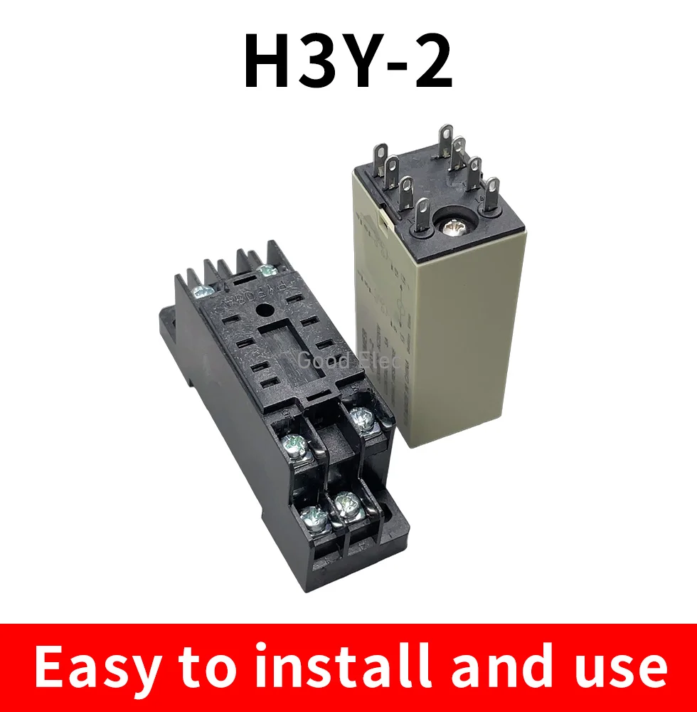 1set H3Y-2 DC 12V 24V /AC 110V 220V Delay Timer Time Relay 1M - 60 Min with Base 5A