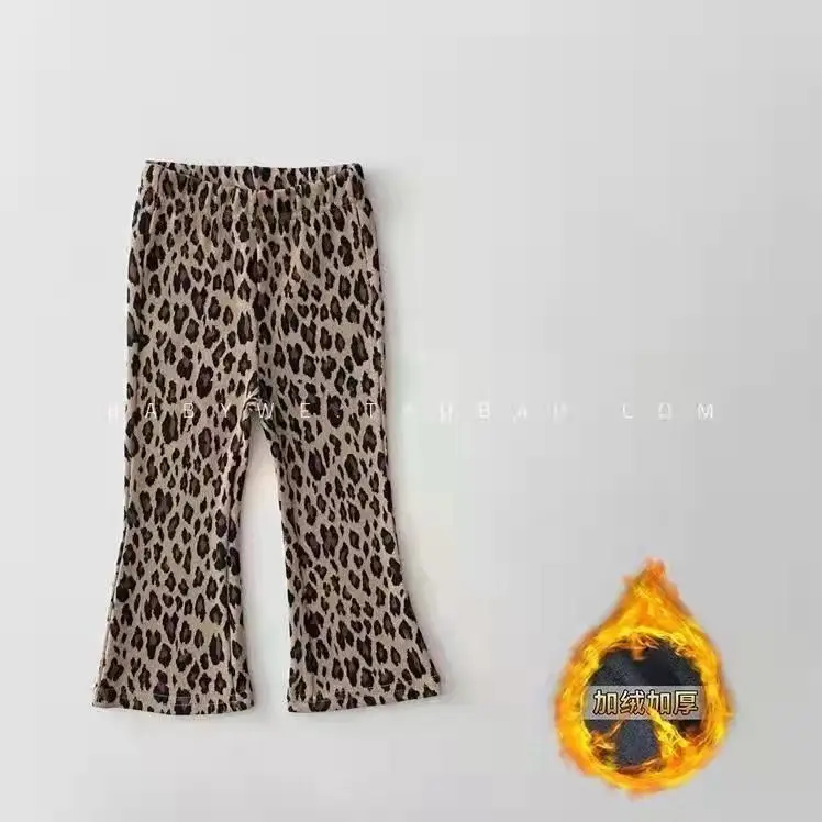 Herbst-Winter Mädchen Koreanischer Stil Fleece-Gefütterte Schlaghose Dehnbare Warme Lange Hose Kinder Weich Bequem Lässig Trend Kinder – Detail 7