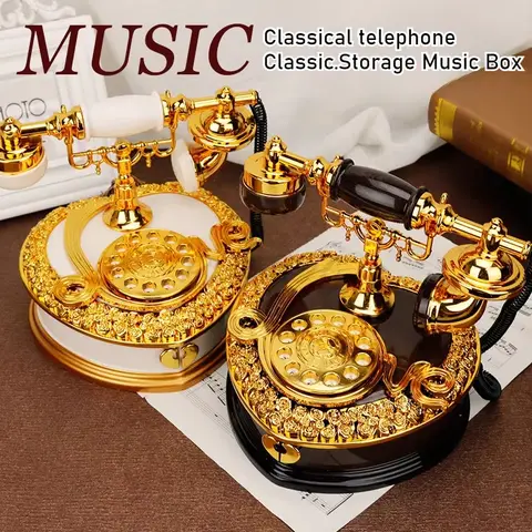 창의적인 클래식 스타일 라이트 럭셔리 구식 전화 디자인, 뮤직박스 생일 선물, 홈 거실 장식