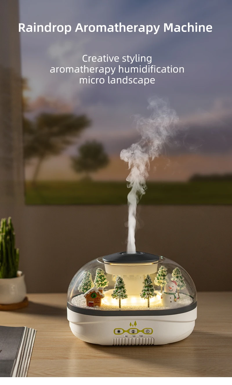 Simulierter Schneehügel-Luftbefeuchter, Schneemann-Aroma-Diffusor, Heimdekoration, kreative Schneelandschaft. Ideal für Schlafzimmer, Büro, Yo – Detail 1