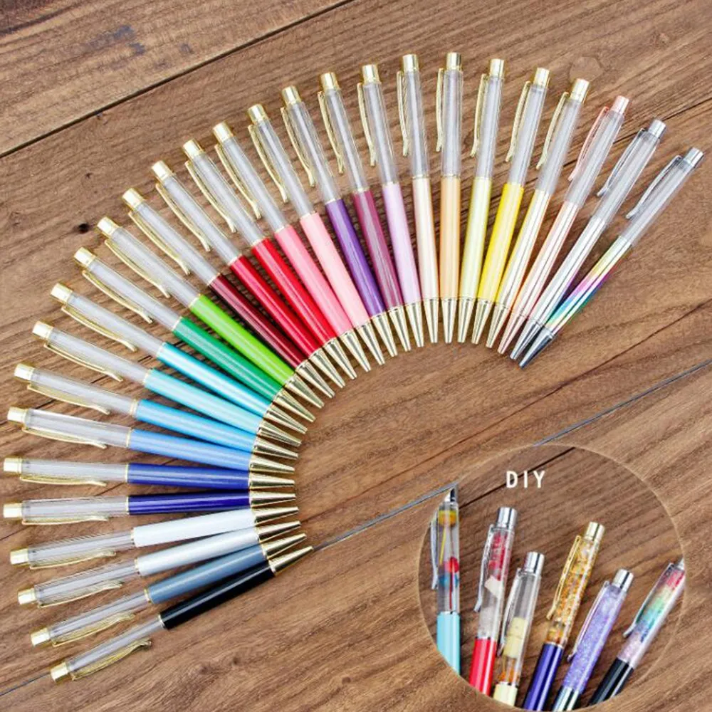 Compact 22 Colorful Empty Tube Floating DIY Pens,Metal Pens, Building Your Favorite Liquid Sand Pens Supplies For Many Occasions