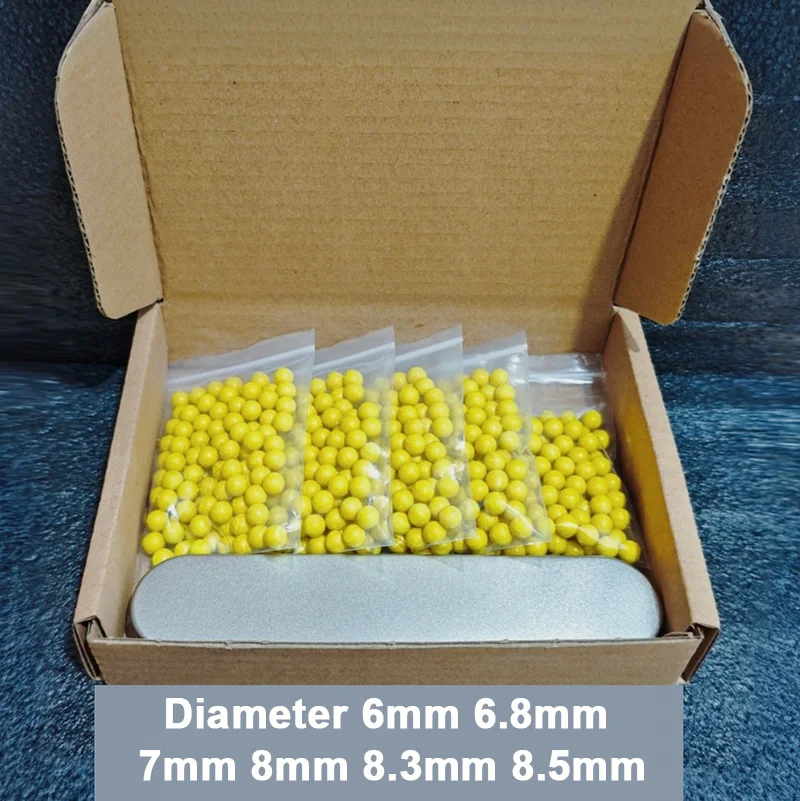 10/20/30-1000Pcs Dia 6mm 6.8mm 7mm 8mm 8.3mm 8.5mm Yellow Solid Rubber Ball Round High Elastic Rubber Ball Industrial DIY Parts