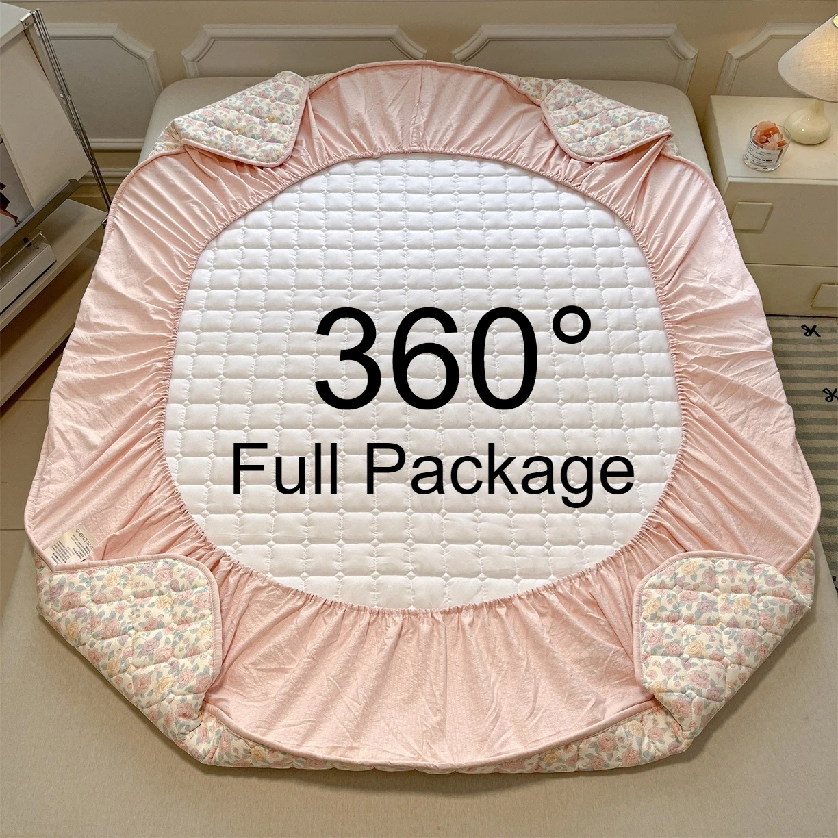 Newest  A-class Printed Cotton Waterproof Throw Mattress Cover Bed Fitted Sheet Mattress Protector Single/Double 180/200cm 방수 삿갓