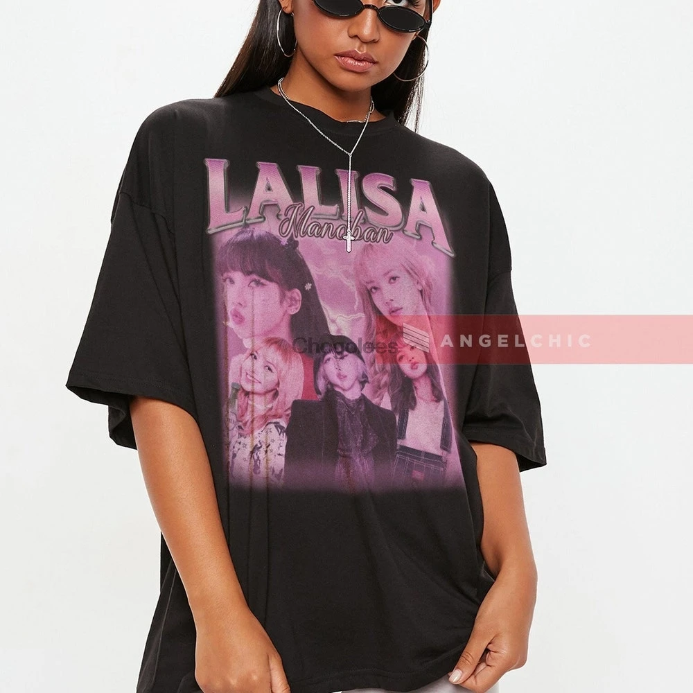 Vintage Lisa BIackpink Kpop Raptee Retro Aesthetic Pink Unisex T Shirt   Lisa Manban Homage Rap Hip Hop Tees