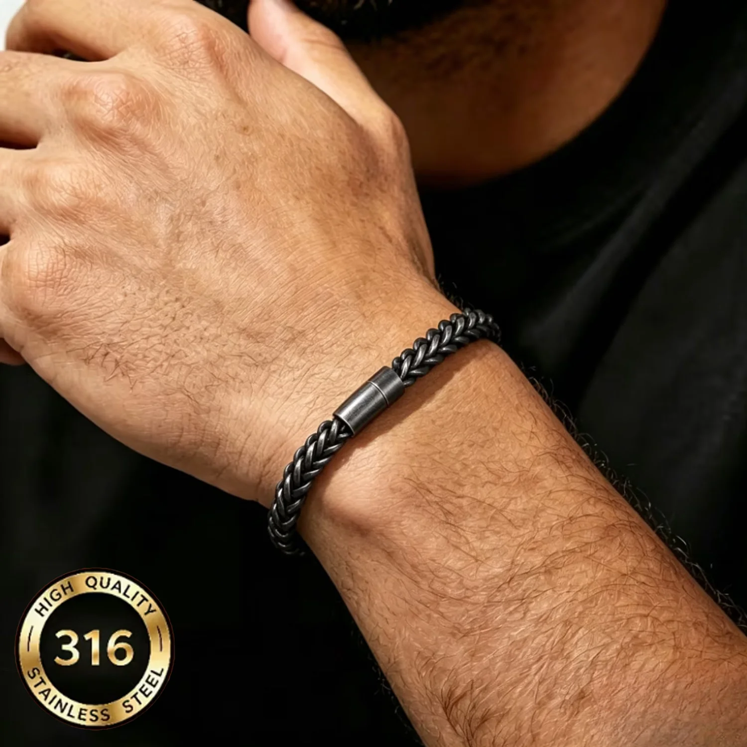 Vintage Herren-Armband mit Kettengliedern, Punk-Schmuck aus Edelstahl, Retro Hip-Hop Drachenknochen-Kette für den Alltag