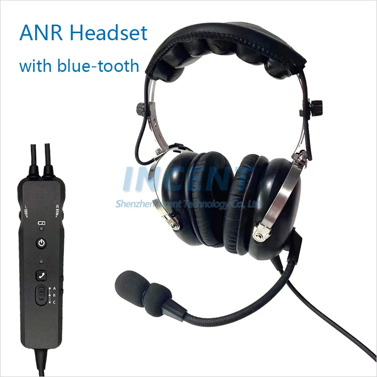 VOIONAIR Black Pilot Headset ANR Aviation Headset (Active Noise Reduction) with Bluetooth