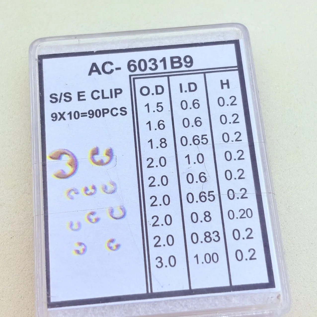 

Watch Button Spring Washer Sealing Ring E-type Snap Spring Shaft Retaining Ring 90pcs