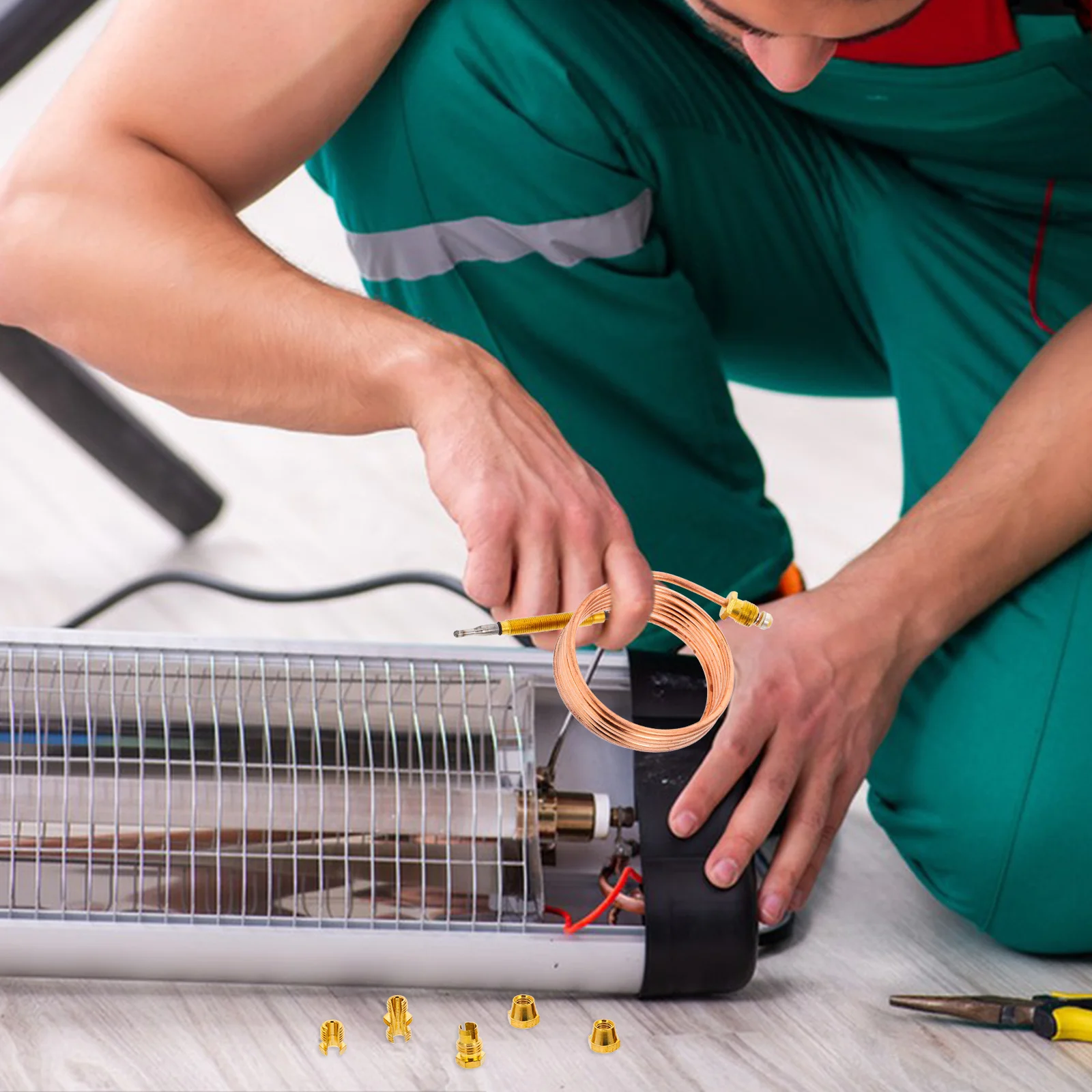 

1 Set Universal Gas Stove Thermocouple Kit Copper Sensor For Water Heater Fireplace Grill Boiler Patio Heater Replacement Probe