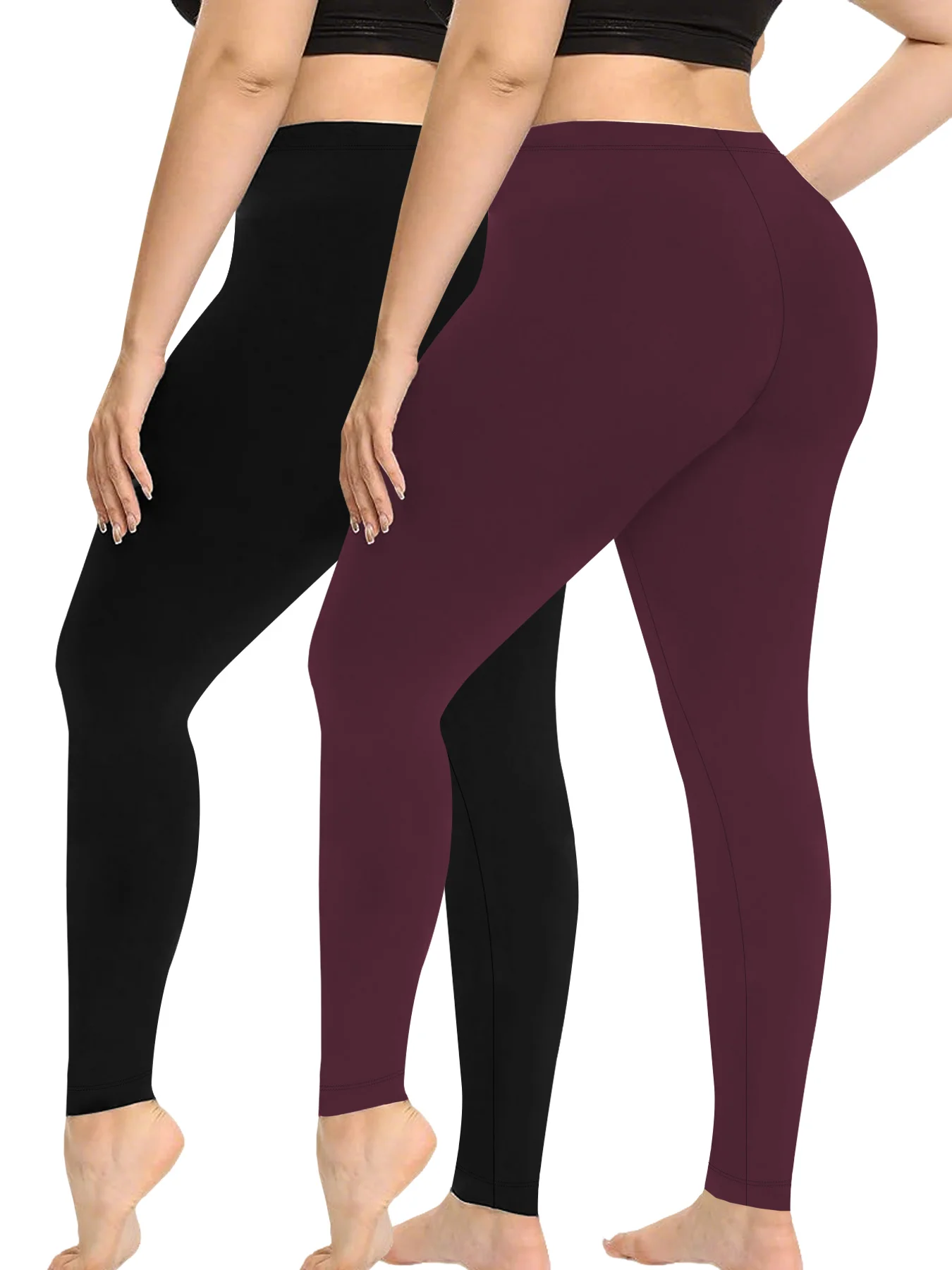 

Комплект из 2 штук: женские леггинсы больших размеров, супермягкие, с низкой посадкой, высокой эластичностью, для тренировок, йоги, бега и повседневной носки.