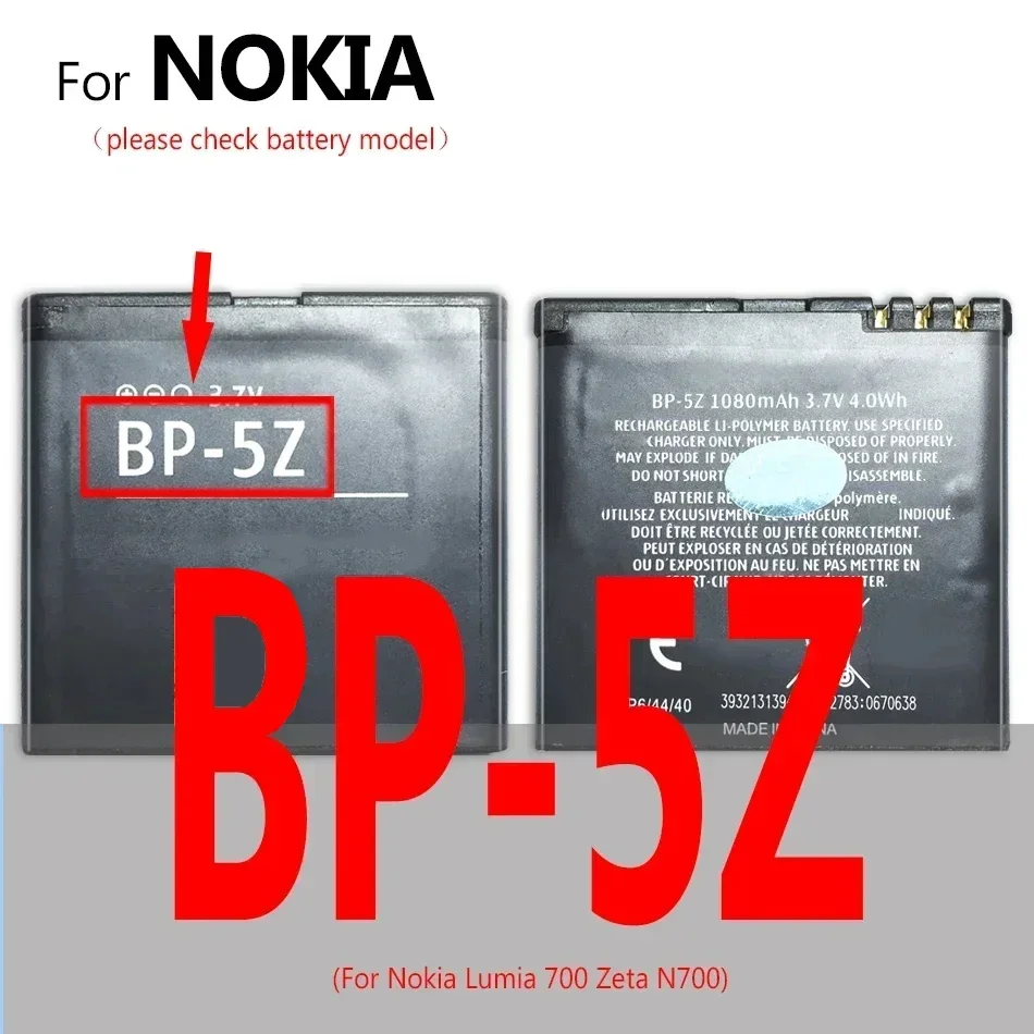 Battery BL-4B BL-4C BL-4CT BL-4D BL-4U BL-4UL BL-5B BL-5C BL-5CA BL-5CB BL-5CT BP-5Z BL-5J BLC-2 BP-4L BP-5M BP-6M For Nokia