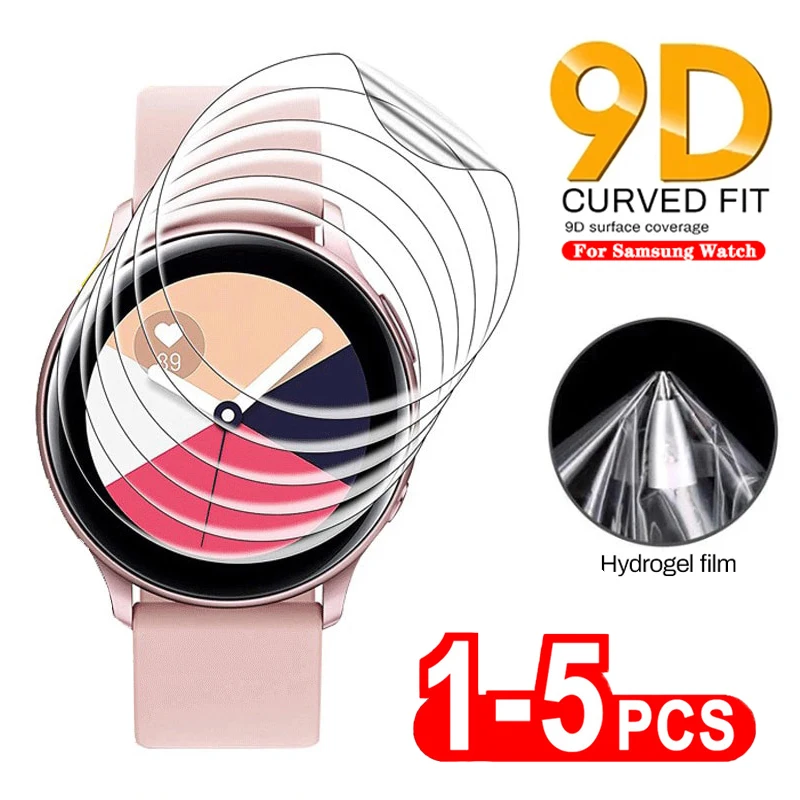 3pcs 9D Curved Hydrogel Film For Samsung Galaxy Watch 3 4 Classic 42mm 46mm Screen Protector Not Glass On watch 5 pro 40 44 45mm