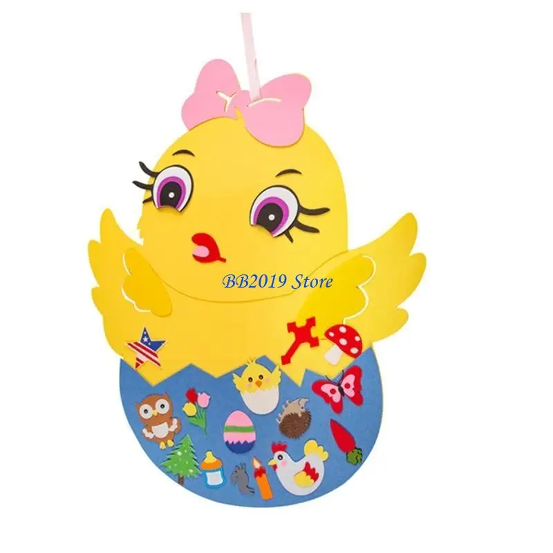

Q0KB Colorful DIY Hanging Ornament Bunny Kits for Easter Day Party Setting Supplies
